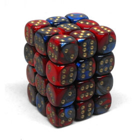 CHX26829 Dés «Blue-Red/gold» D6 Gemini / 36 dés
