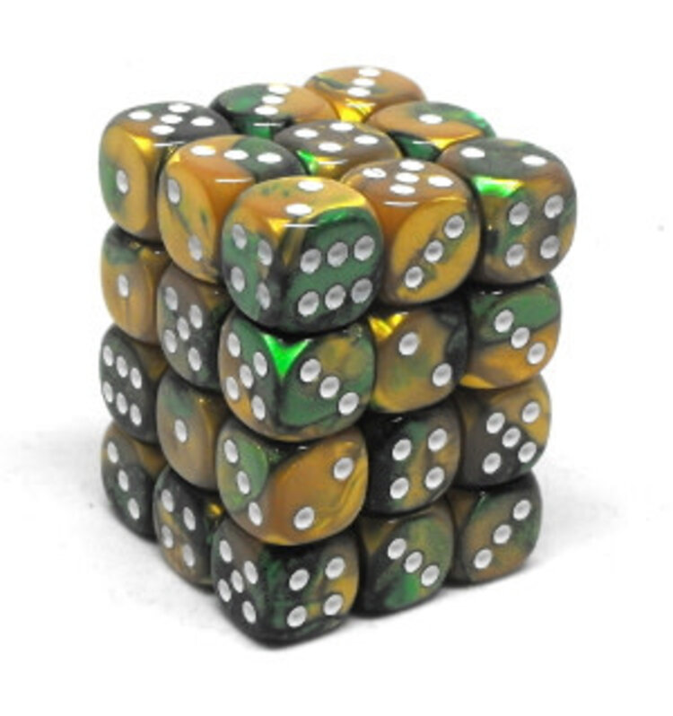 CHX26825 Dés «Gold-Greenl/white» D6 Gemini / 36 dés