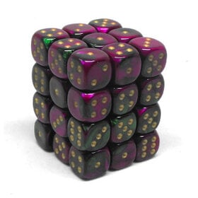 CHX26834 Dés «Green-Purple/gold» D6 Gemini / 36 dés