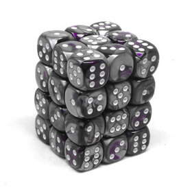CHX26832 Dés «Purple-Steel/white» D6 Gemini / 36 dés