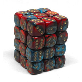 CHX26862 Dés «Red-Teal/gold» D6 Gemini / 36 dés