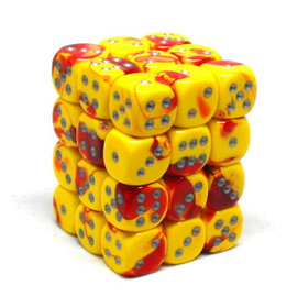 CHX26850 Dés «Red-Yellow/silver» D6 Gemini / 36 dés