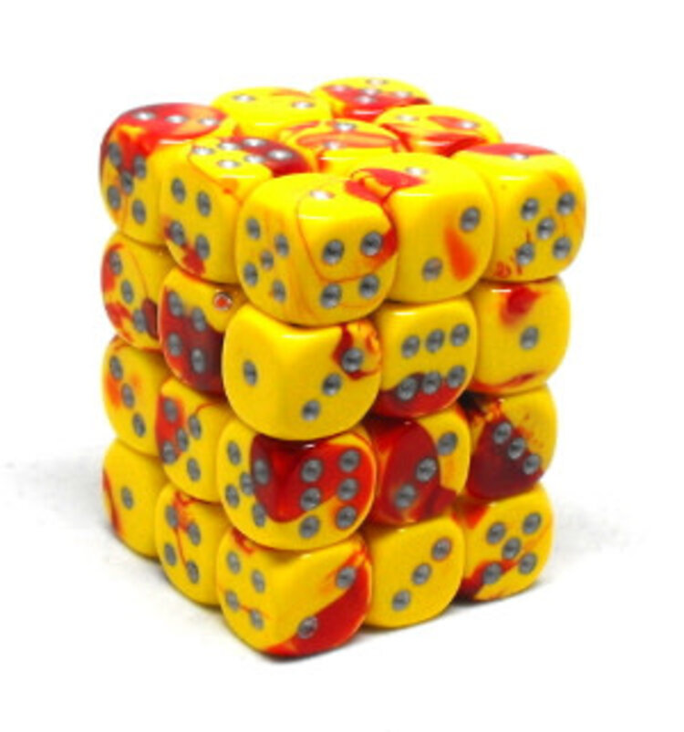 CHX26850 Dés «Red-Yellow/silver» D6 Gemini / 36 dés