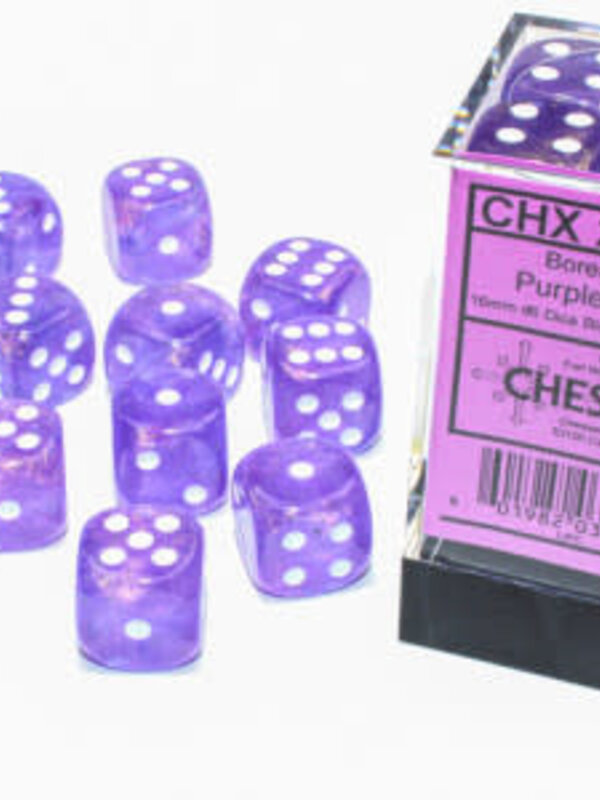 CHX27777 Dés «borealis luminary violet avec points blancs» D6 16mm / 12 dés