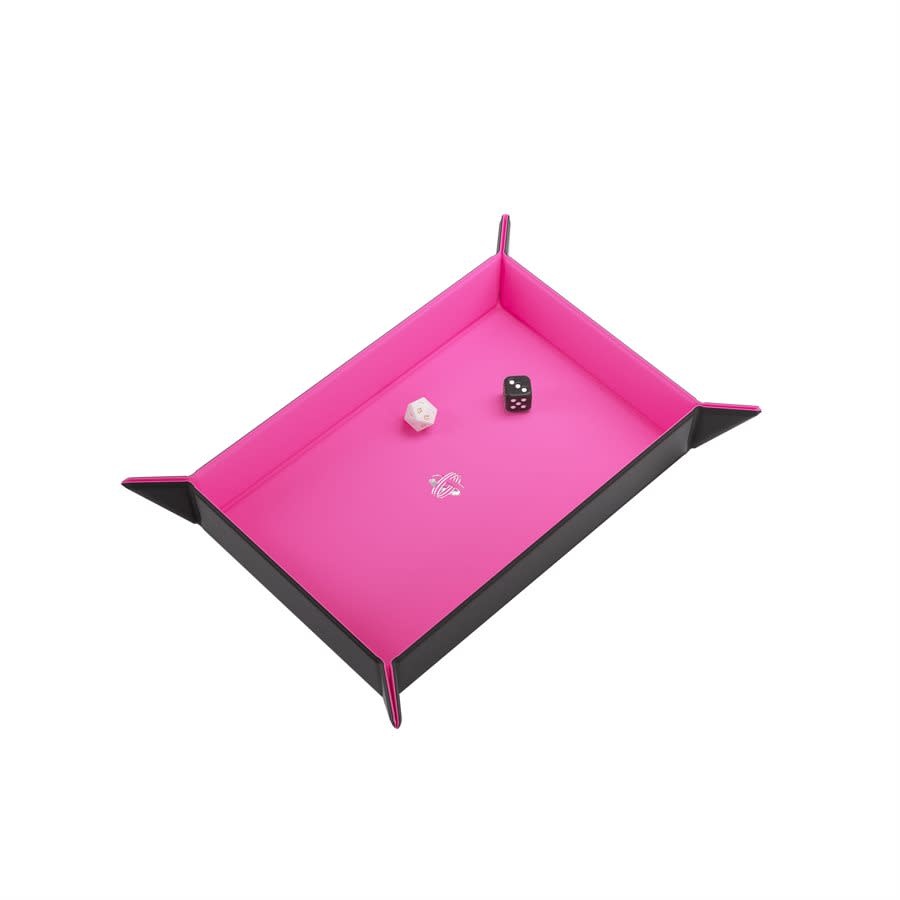 Gamegenic: Dice Tray: Rectangle Magnétique: Noir-Rose