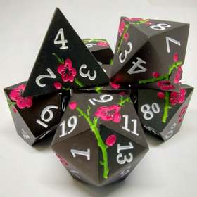 Désirable Games DGPB02 - Dés: Fleurs de Pruniers / noir avec fleurs roses