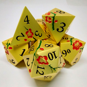 Désirable Games DGPB05 - Dés: Fleurs de Pruniers / or avec fleurs rouges