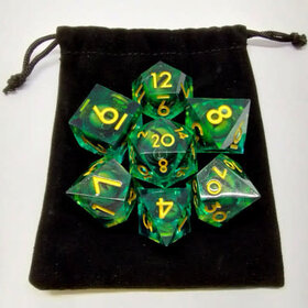 Désirable Games DGLQ06 Kit De Dés: "Liquid Core" Oeil De Dragon: vert