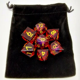 Désirable Games DGLQ07 Kit De Dés  "Liquid Core" Oeil De Dragon: rouge
