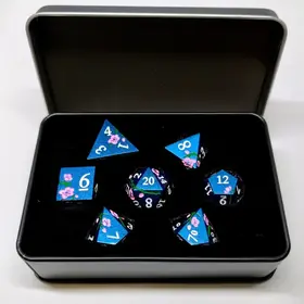 Désirable Games DGPB05 - Dés: Fleurs de Pruniers / bleu avec fleurs roses