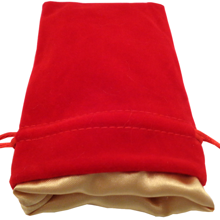 Fanroll 9001 Small Dice Bag Velvet: Red With Gold Satin