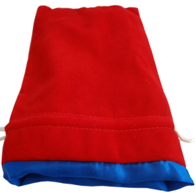 Fanroll 8001 Large Dice Bag Velvet: Red With Blue Satin