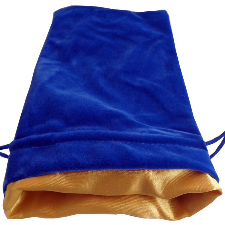 Fanroll 8002 Large Dice Bag Velvet: Blue With Gold Satin