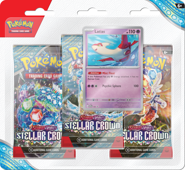 Pokemon Pokemon: SV7 Stellar Crown: 3 Pack Blister (EN)