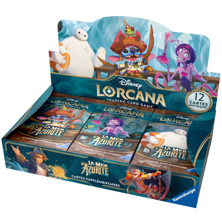 Ravensburger Disney Lorcana: Set 6: La Mer d'Azurite: Booster Pack: Boîte Complète (FR) Disponible en Magasin Seulement