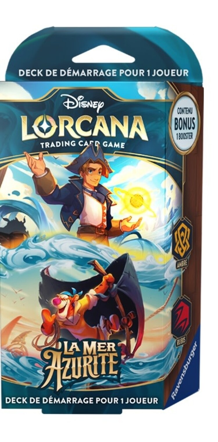 Ravensburger Disney Lorcana: Set 6: La Mer d'Azurite: Deck De Démarrage: Jim Hawkins - Tigrou (FR)