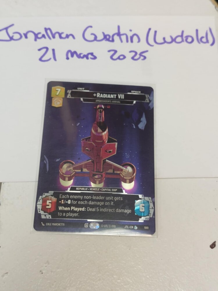 Fantasy Flight Games 1081: Radiant VII: Ambassadors' Arrival (Prestige Foil): Jump to Lightspeed (JTL) (EN) disponible en magasin seulement