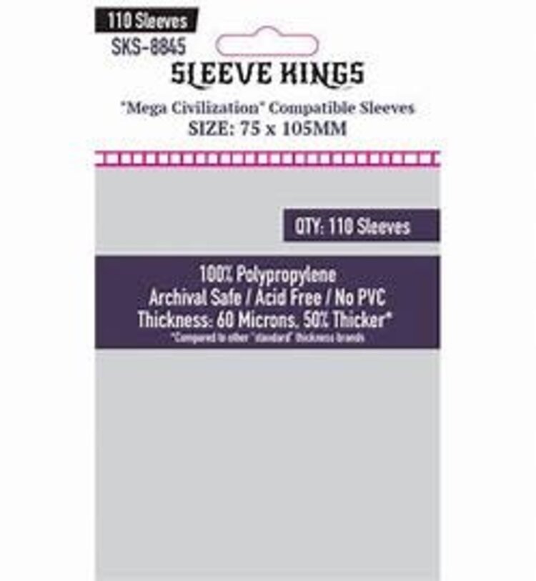 Sleeve Kings SKS-8845 «Mega Civilization Compatible» 75mm X 105mm / 110 Kings - Sleeve