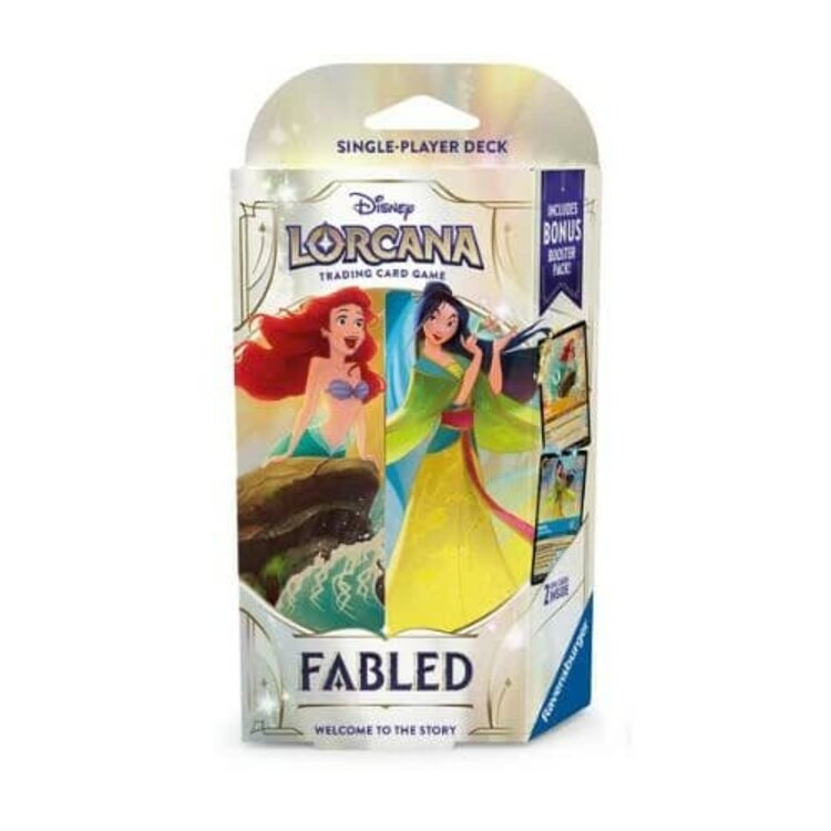 Ravensburger Disney Lorcana: Set 9: Fabled: Starter Deck: Ariel - Mulan (EN) Disponible en magasin seulement