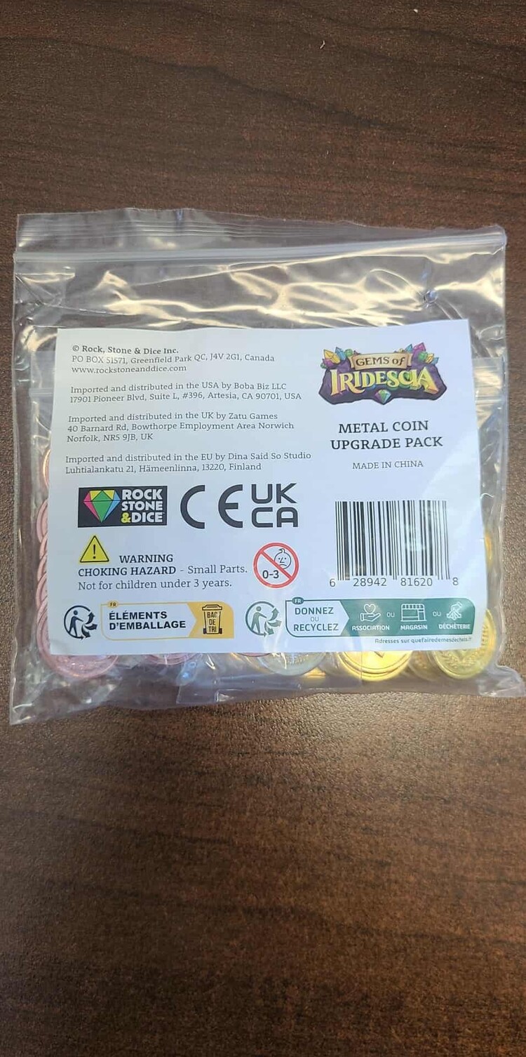 Rock Stone & Dice Les Gemmes D’Iridescia: Ext. Metal Coins Tokens (ML)