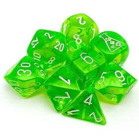 CHX30062 Dés «Translucent Rad/Green/White» Polyhedral/ Set 8 dés