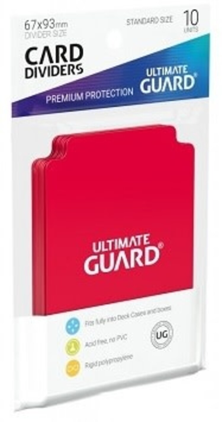 Ultimate Guard UGD010358 Card Dividers 67mm x 93mm: Red