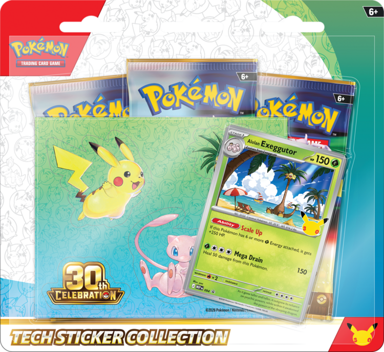 Pokemon Pokemon: 30TH Celebration: Tech Sticker Collection (EN) Disponible en magasin seulement