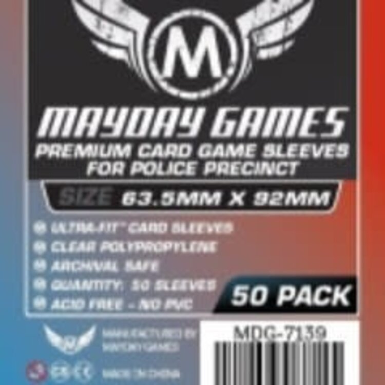 Mayday Games 7139 Sleeve «Police Precinct» Ultra-Fit 63.5mm X 92mm / 50