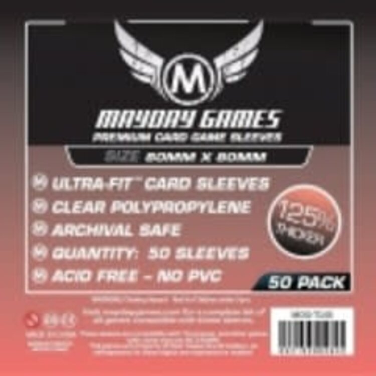 Mayday Games Sleeves - MDG-7145 «carrés» 80mm X 80 mm Deluxe / 50