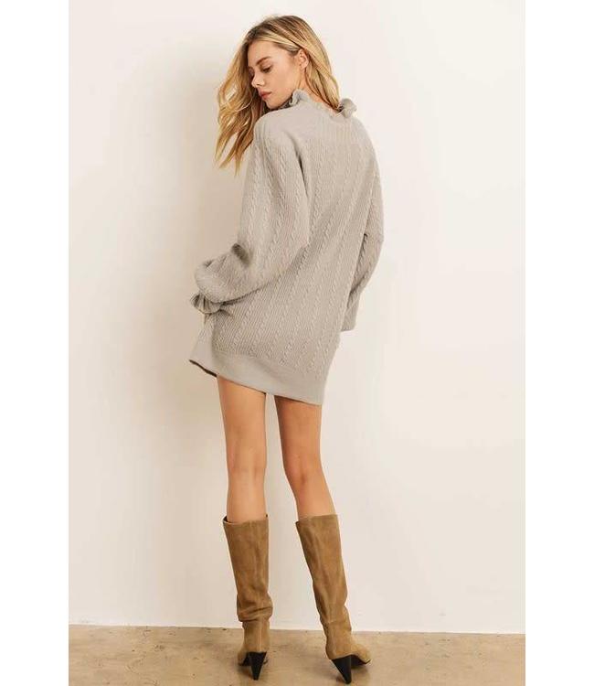 frill sweater dress