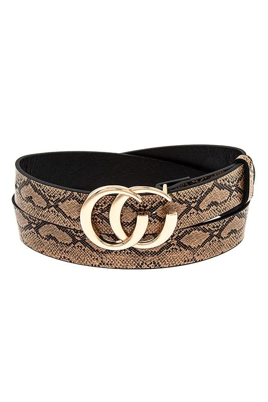 Resignation er der onsdag Snake Print Open Circle Gucci Look A Like Belt - Natty Grace Boutique