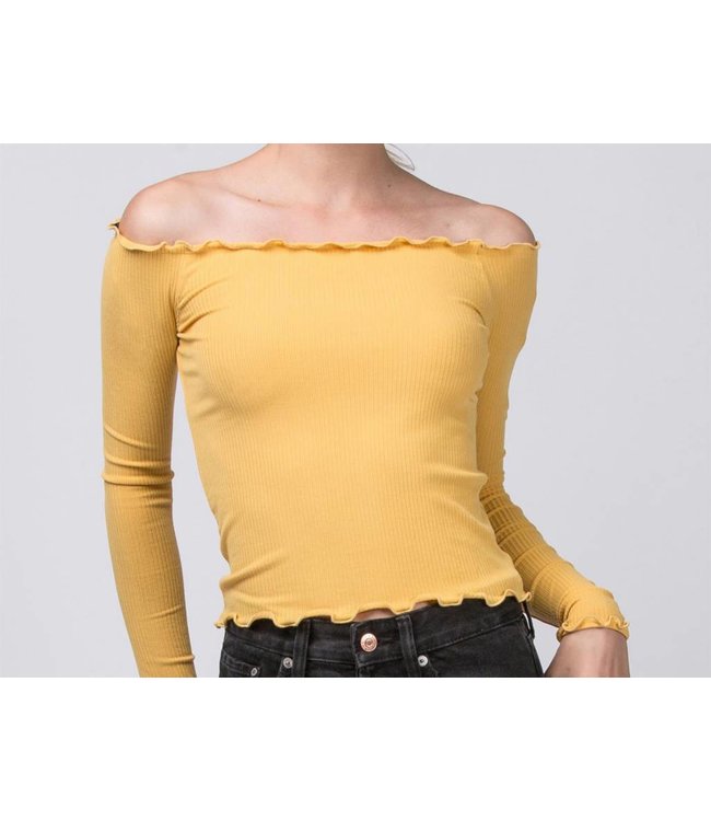 ruffle sleeve off the shoulder top