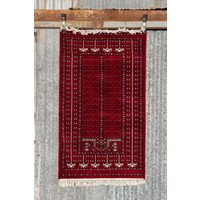 2 ½' x 4' Indian Handmade Red Palm Trees Cashmere Rug