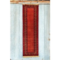 2 ½' x 8' Indian Handmade Red Runner Pashmina Rug