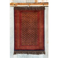 5' x 7' Indian Handmade Red Tribal Pashmina Rug