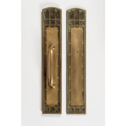 Gothic Revival Door Pull / Push Plate Set