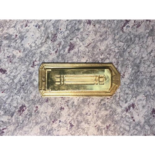 Vintage Brass Mail Slot in Arts and Crafts Style Vintage Brass Mail Slot in Arts and Crafts Style