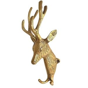 Brass Deer Head with Two Hook from India