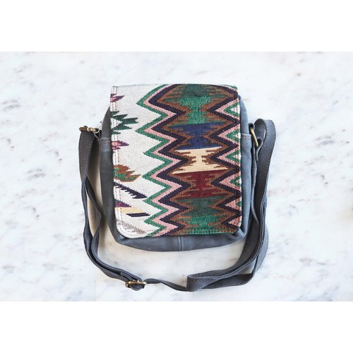 Reminds me of Friyay...Fabric & Leather Bag Reminds me of Friyay...Fabric & Leather Bag