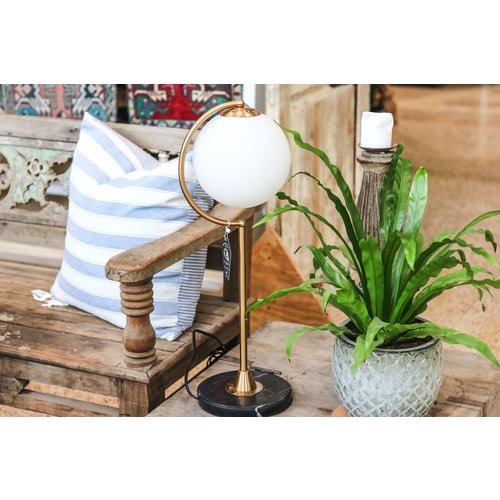 Modern Nordic Table Lamp with Milk White Glass Globe Modern Nordic Table Lamp with Milk White Glass Globe