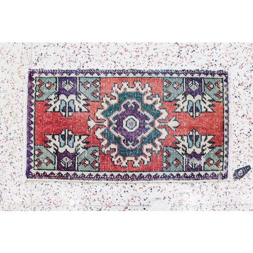 Turkish Handspun Vintage Rug - 19 x 35 Turkish Handspun Vintage Rug - 19 x 35