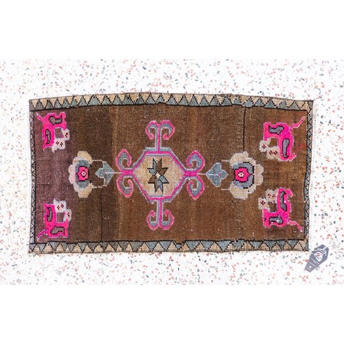 Turkish Handspun Vintage Rug - 18 x 32 Turkish Handspun Vintage Rug - 18 x 32