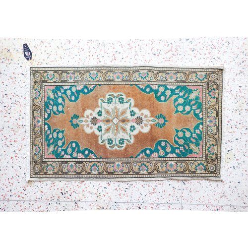 Turkish Handspun Vintage Rug - 24 x 39 Turkish Handspun Vintage Rug - 24 x 39