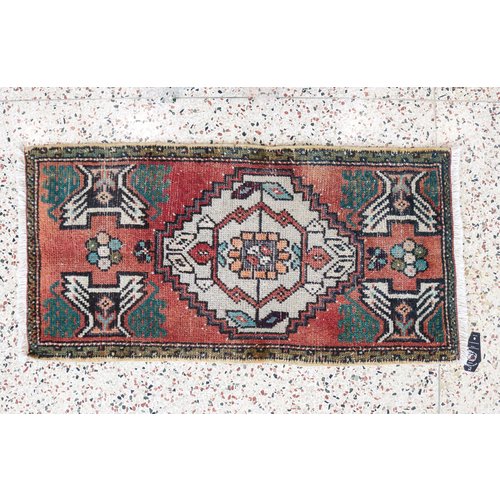 Turkish Handspun Vintage Rug - 19 x 38 Turkish Handspun Vintage Rug - 19 x 38