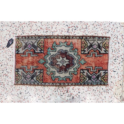 Turkish Handspun Vintage Rug - 17 x 32 Turkish Handspun Vintage Rug - 17 x 32