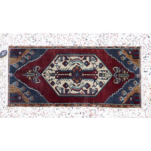 Turkish Handspun Vintage Rug - 17 x 39 Turkish Handspun Vintage Rug - 17 x 39