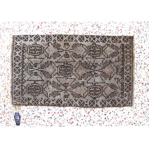 Turkish Handspun Vintage Rug - 19 x 32 Turkish Handspun Vintage Rug - 19 x 32