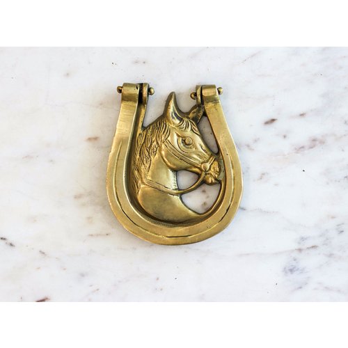 Brass Horse and Shoe Door Knocker from India Brass Horse and Shoe Door Knocker from India