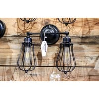 Black Industrial Sconce Lights with Cages