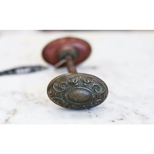 Pair of Brass Victorian Oval Door Knobs Pair of Brass Victorian Oval Door Knobs